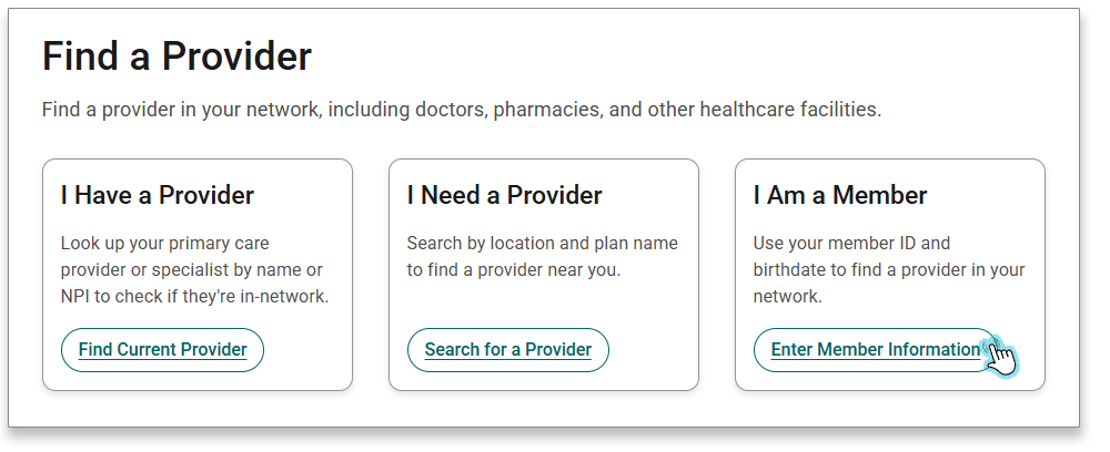 Find a Provider Options